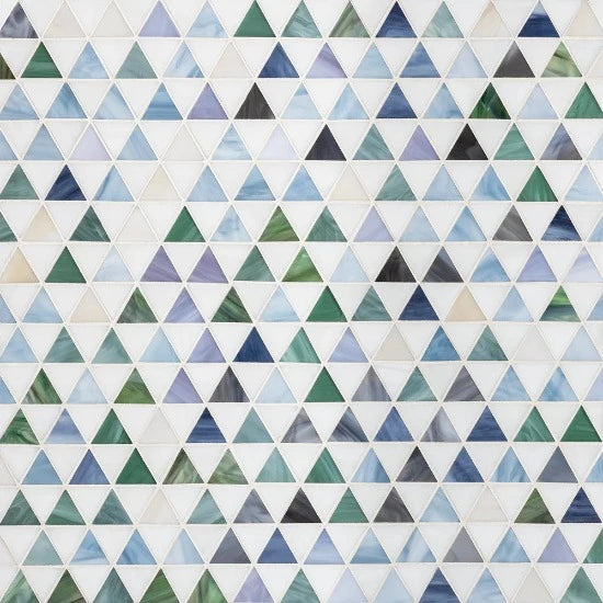 Artistic Tile Trombone Triangles Blue Blend Mosaic – Marble and Tile USA