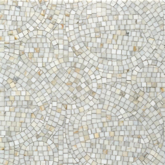 Artistic Tile Whirlwind Calacatta Gold Marble Mosaic
