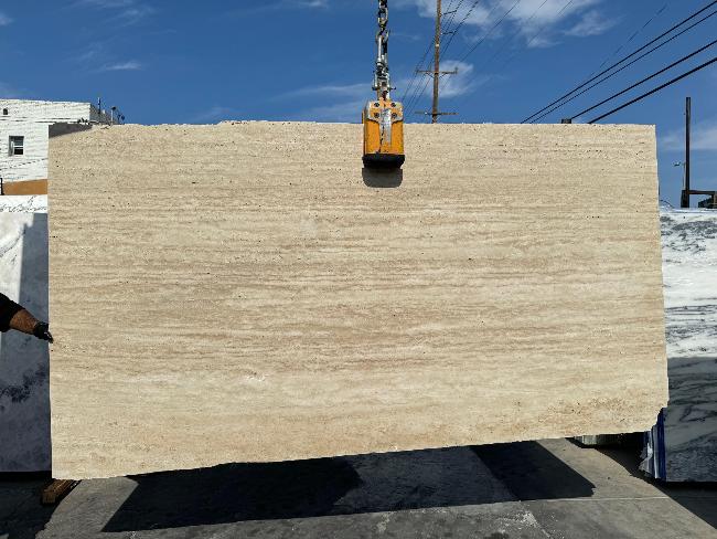 Navona Travertine Slab Vein Cut Unfilled Stone