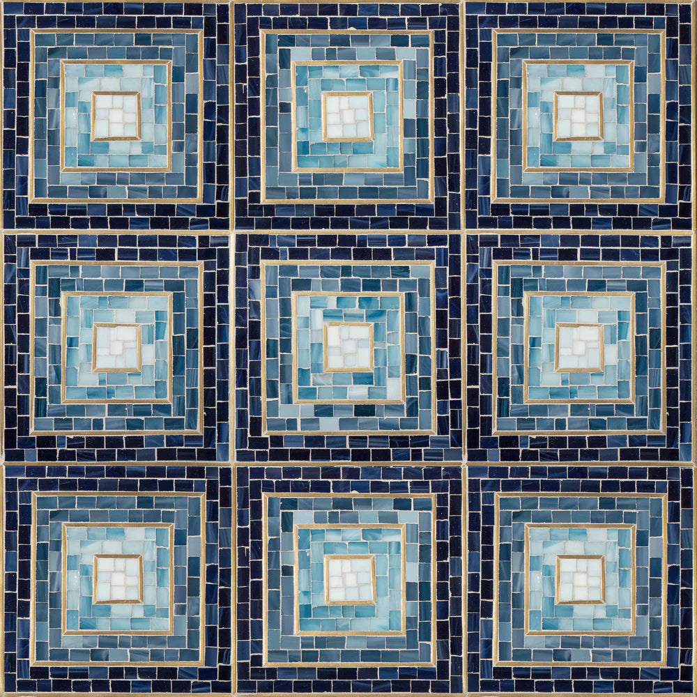 Artistic Tile Hip 2B Square With Brass Mosaic