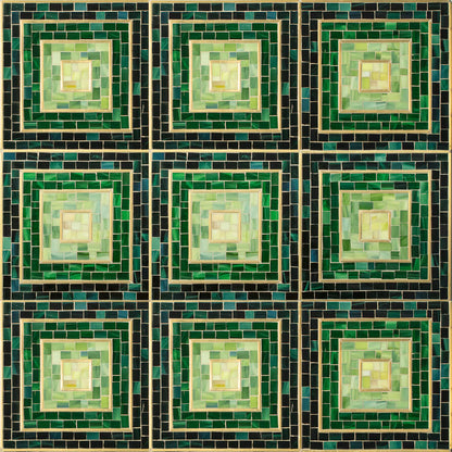 Artistic Tile Hip 2B Square With Brass Mosaic