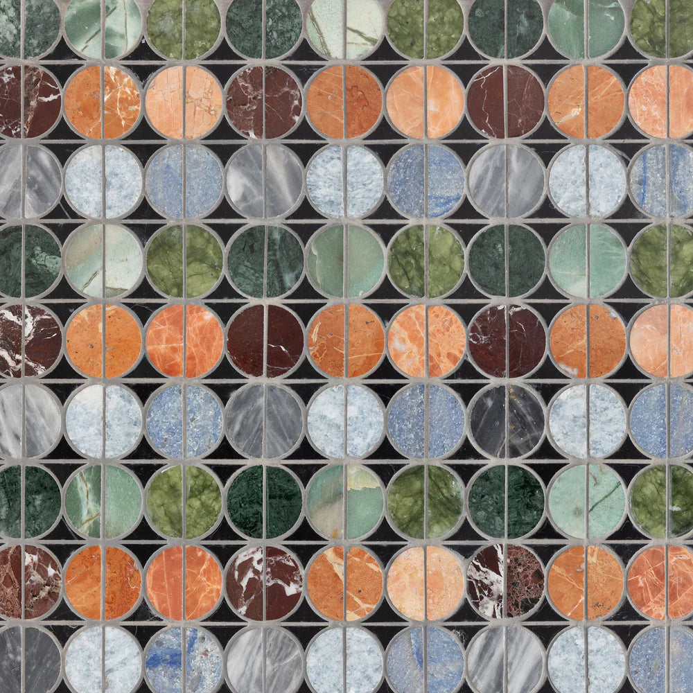 Artistic Tile Micro Moons Mosaic Mixed Finish Stone