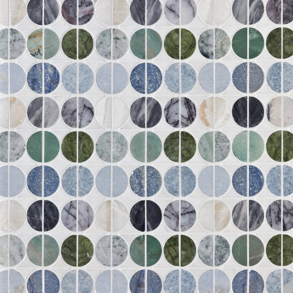 Artistic Tile Micro Moons Mosaic Mixed Finish Stone